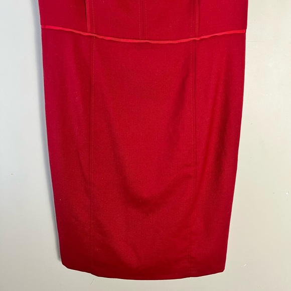 Brooks Brothers Women's Red Wool Blend Stretch Sheath Dress Size 12 Office Work - Picture 5 of 12